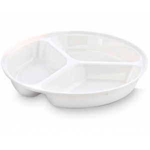 Three Compartment Deep Plate, Polycarbonate, 255mm