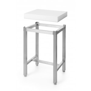 Butcher Block with Stand, White, 500x400x800mm