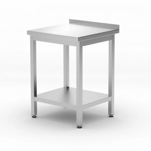 Work Table with Shelf, Stainless Steel, 600x600x850mm