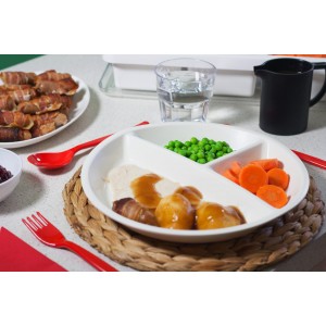 Three Compartment Plate, Polycarbonate, 260mm