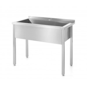 Table with Wash Trough, Welded, 800x600x850mm
