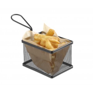 Servirna Košarica za Cvrtje, Nerjaveče Jeklo, 125x100x85mm