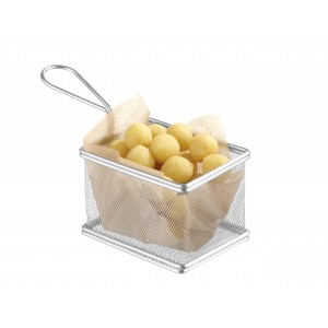 Servirna Košarica za Cvrtje, Nerjaveče Jeklo, 125x100x85mm