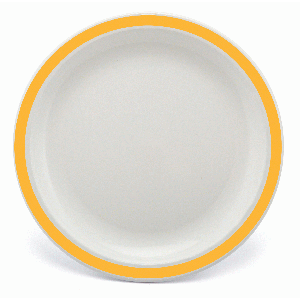 Plitvi Krožnik z Barvnim Robom, Kopoliester, 170mm