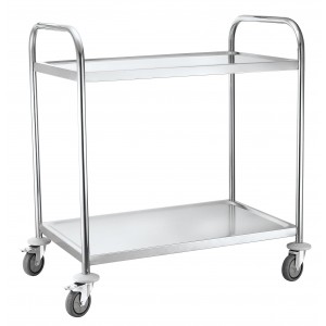 Servirni voziček z 2 policama, Inox, 905x585x945mm