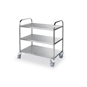 Servirni voziček s 3 policami, Inox, 905x585x945mm
