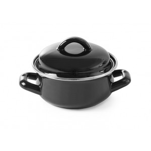 Lonac za Juhu s Poklopcem, Crni, 0.80L, 140x110mm