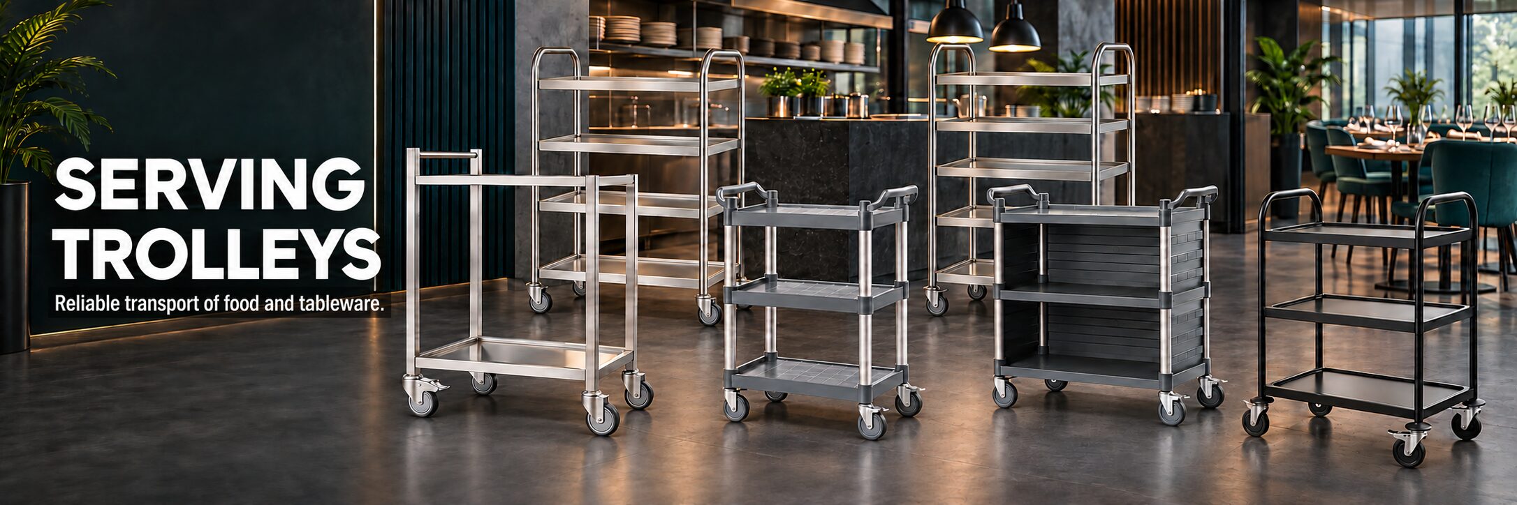 Serving trolleys – reliable transport of food and tableware